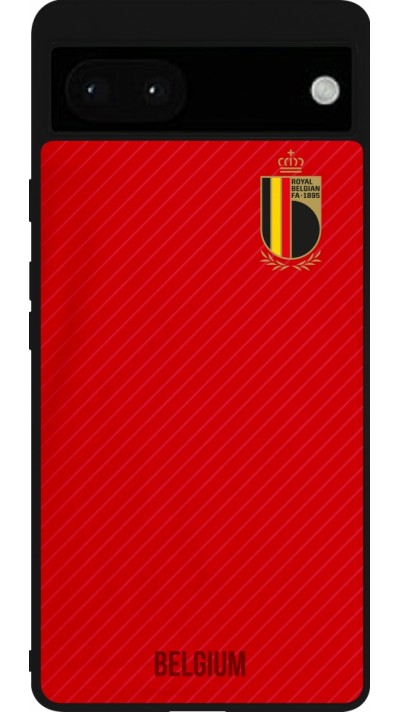 Google Pixel 6a Case Hülle - Silikon schwarz Belgien 2022 personalisierbares Fußballtrikot