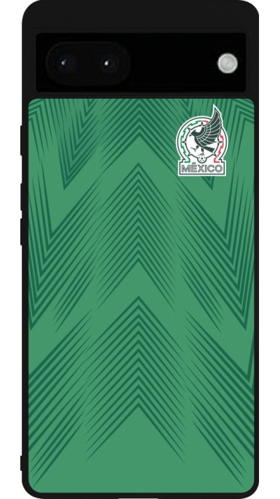 Google Pixel 6a Case Hülle - Silikon schwarz Mexiko 2022 personalisierbares Fussballtrikot