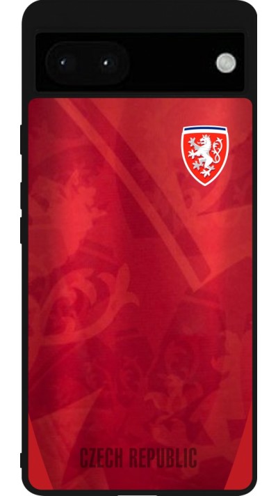 Coque Google Pixel 6a - Silicone rigide noir Maillot de football République Tchèque personnalisable