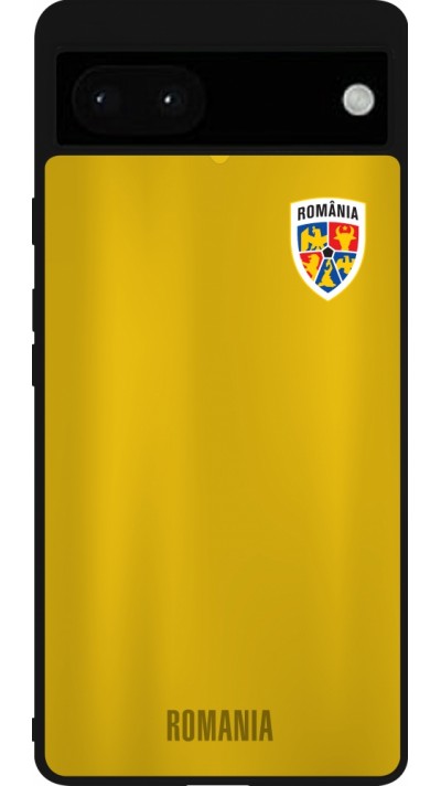 Coque Google Pixel 6a - Silicone rigide noir Maillot de football Roumanie