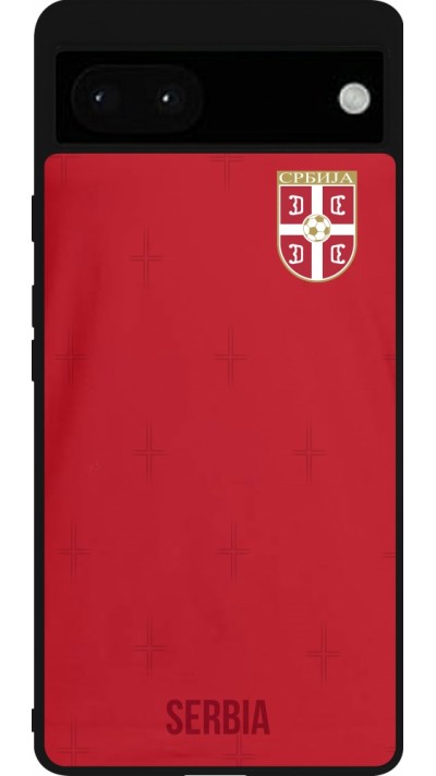 Google Pixel 6a Case Hülle - Silikon schwarz Serbien 2022 personalisierbares Fussballtrikot