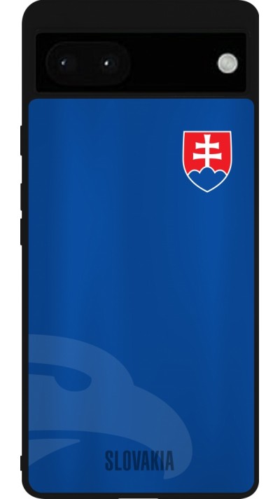 Coque Google Pixel 6a - Silicone rigide noir Maillot de football Slovaquie