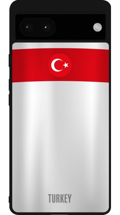 Coque Google Pixel 6a - Silicone rigide noir Maillot de football Turquie personnalisable