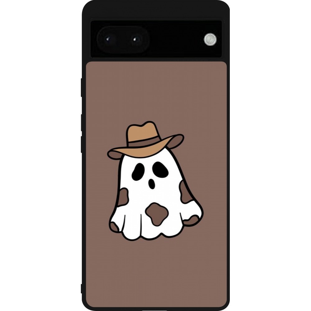 Google Pixel 6a Case Hülle - Silikon schwarz Halloween 2024 cowboy ghost