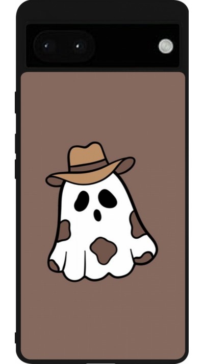 Google Pixel 6a Case Hülle - Silikon schwarz Halloween 2024 cowboy ghost