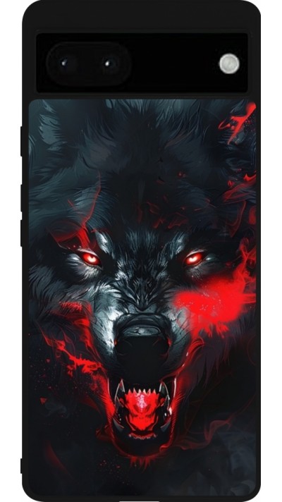 Google Pixel 6a Case Hülle - Silikon schwarz Halloween 2024 mad werewolf