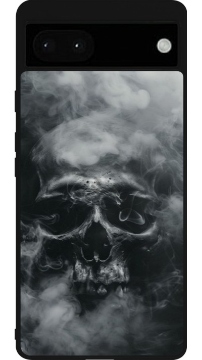 Google Pixel 6a Case Hülle - Silikon schwarz Halloween 2024 smoky skull