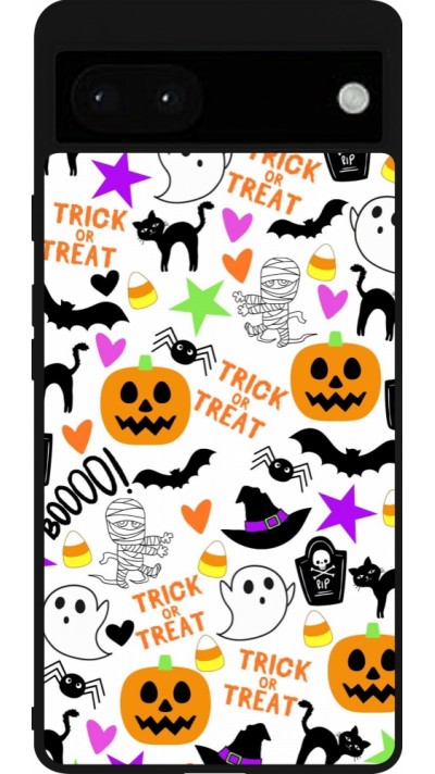 Google Pixel 6a Case Hülle - Silikon schwarz Halloween 2024 trick or treat