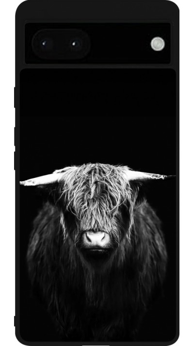 Google Pixel 6a Case Hülle - Silikon schwarz Highland calf black