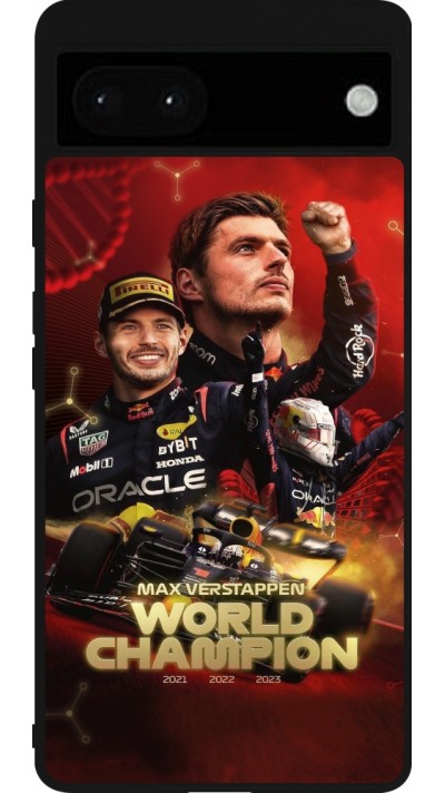 Google Pixel 6a Case Hülle - Silikon schwarz Max Verstappen Champion 2023