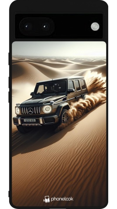 Google Pixel 6a Case Hülle - Silikon schwarz Mercedes G Drift Wueste