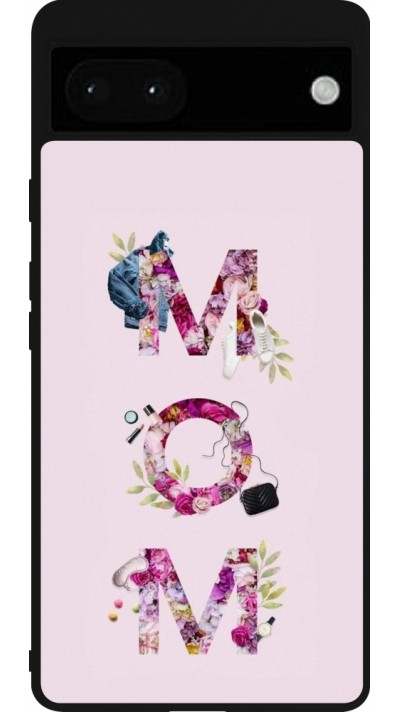 Google Pixel 6a Case Hülle - Silikon schwarz Mom 2024 girly mom