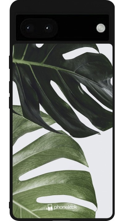 Google Pixel 6a Case Hülle - Silikon schwarz Monstera Plant