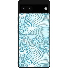 Google Pixel 6a Case Hülle - Silikon schwarz Ocean Waves