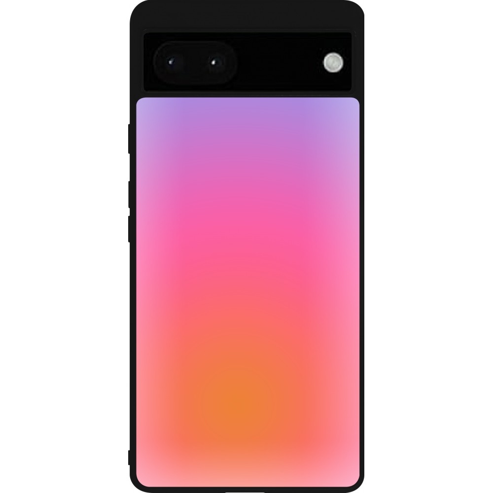 Google Pixel 6a Case Hülle - Silikon schwarz Orange Pink Blue Gradient