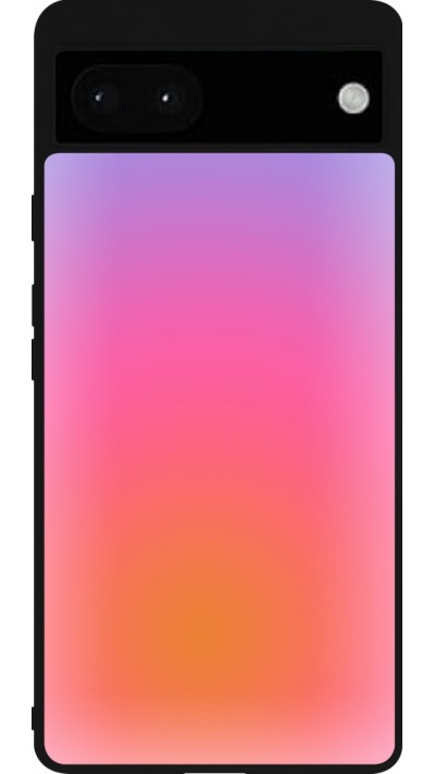 Google Pixel 6a Case Hülle - Silikon schwarz Orange Pink Blue Gradient