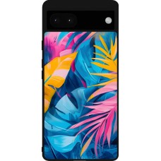 Google Pixel 6a Case Hülle - Silikon schwarz Palms Blue