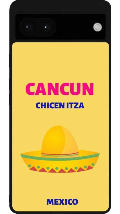 Google Pixel 6a Case Hülle - Silikon schwarz Pop Summer Destination Cancun