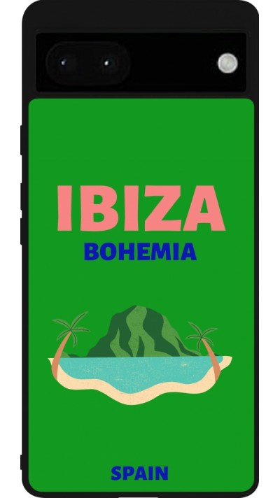 Google Pixel 6a Case Hülle - Silikon schwarz Pop Summer Destination Ibiza