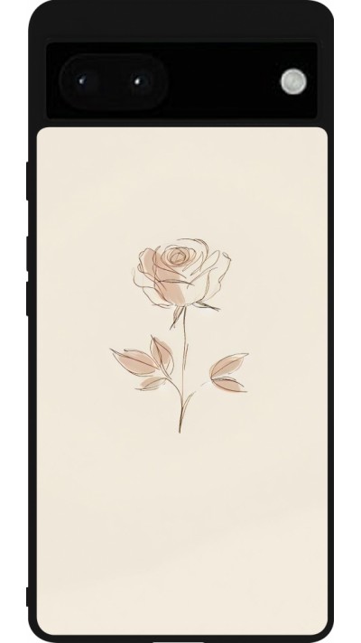 Google Pixel 6a Case Hülle - Silikon schwarz Rosa Sand Minimalistisch