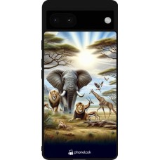 Google Pixel 6a Case Hülle - Silikon schwarz Afrikanisches Wildleben