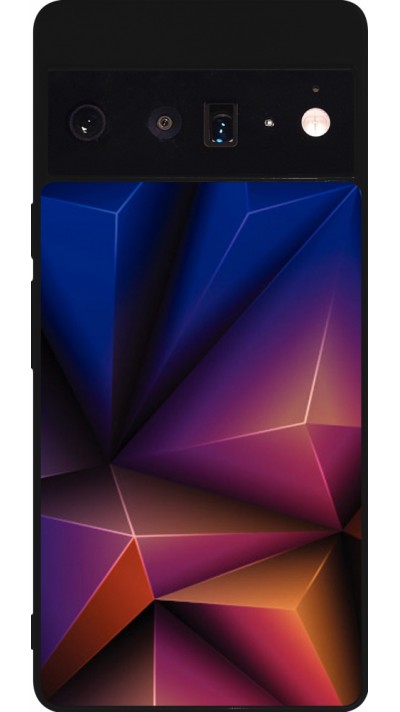 Google Pixel 6 Pro Case Hülle - Silikon schwarz Abstract Triangles 