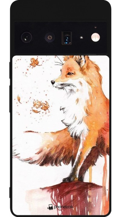 Google Pixel 6 Pro Case Hülle - Silikon schwarz Autumn 21 Fox