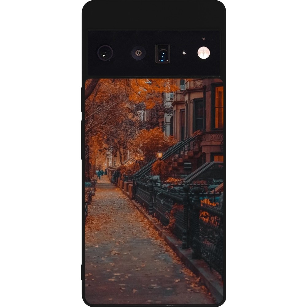 Google Pixel 6 Pro Case Hülle - Silikon schwarz Autumn 2024 city