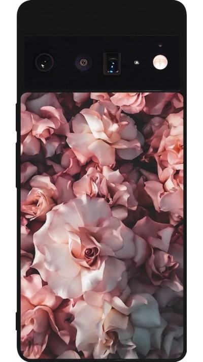 Google Pixel 6 Pro Case Hülle - Silikon schwarz Beautiful Roses