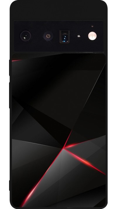 Google Pixel 6 Pro Case Hülle - Silikon schwarz Black Red Lines