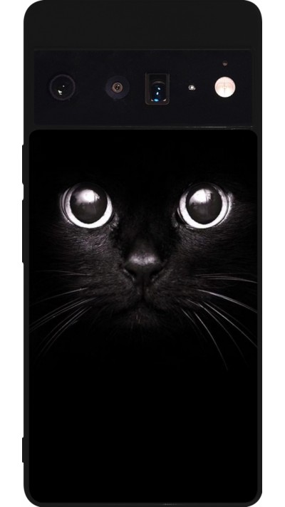 Google Pixel 6 Pro Case Hülle - Silikon schwarz Cat eyes