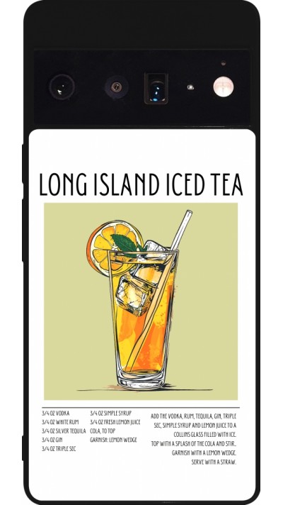 Google Pixel 6 Pro Case Hülle - Silikon schwarz Cocktail Rezept Long Island Ice Tea