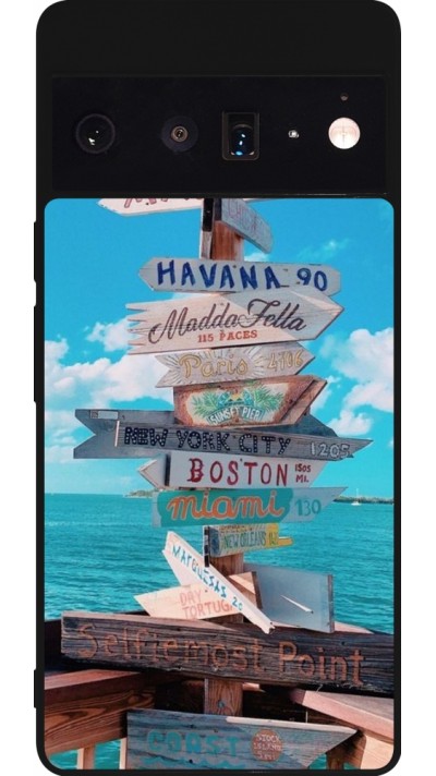 Google Pixel 6 Pro Case Hülle - Silikon schwarz Cool Cities Directions