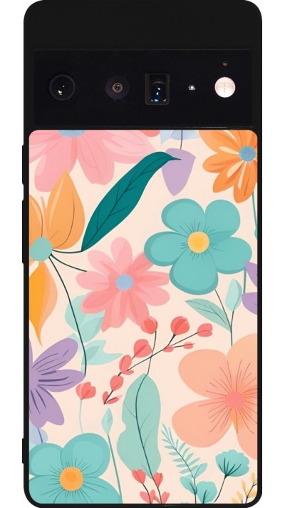 Google Pixel 6 Pro Case Hülle - Silikon schwarz Easter 2024 spring flowers