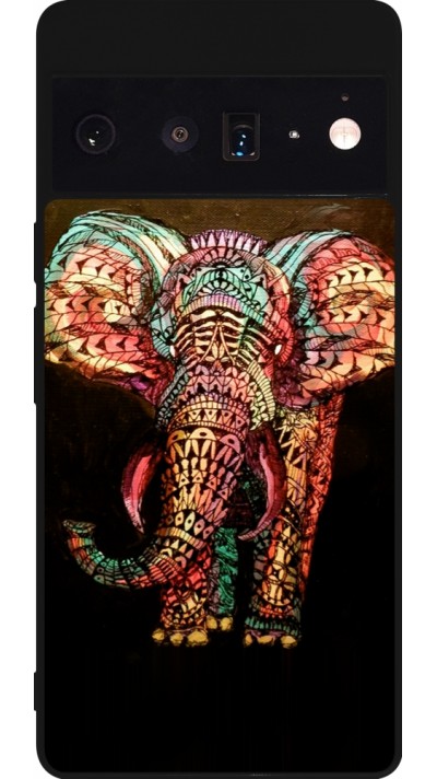 Google Pixel 6 Pro Case Hülle - Silikon schwarz Elephant 02