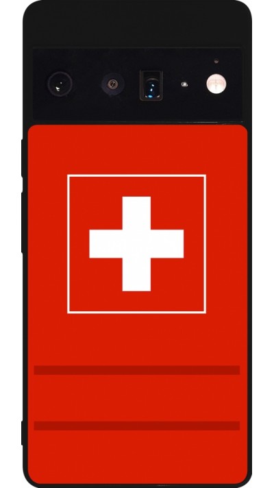 Google Pixel 6 Pro Case Hülle - Silikon schwarz Euro 2020 Switzerland