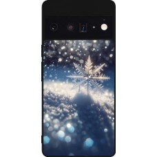 Google Pixel 6 Pro Case Hülle - Silikon schwarz Schneeflocke Solar Glanz