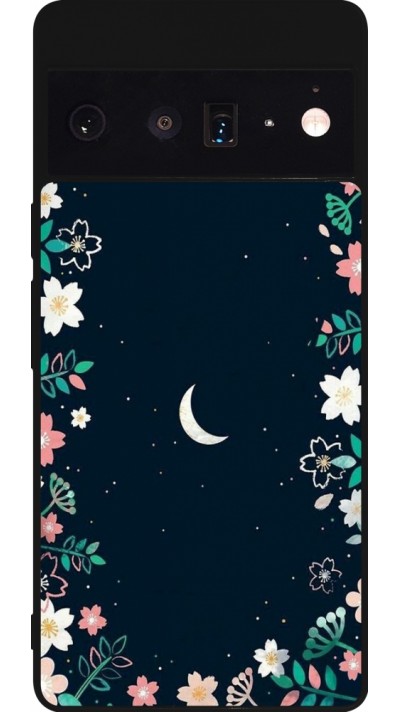 Google Pixel 6 Pro Case Hülle - Silikon schwarz Flowers space