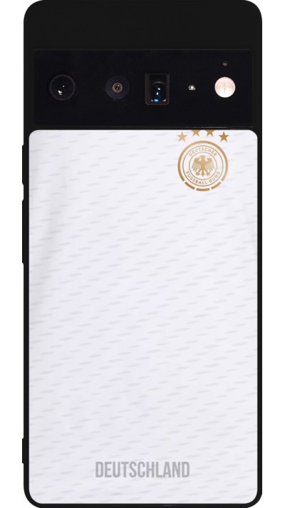 Google Pixel 6 Pro Case Hülle - Silikon schwarz Deutschland 2022 personalisierbares Fußballtrikot