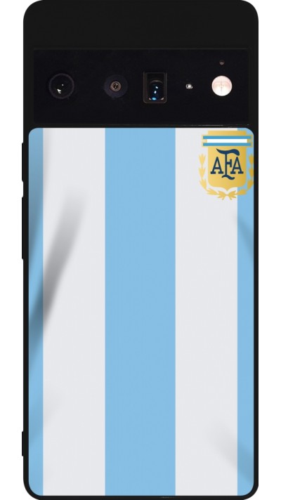 Google Pixel 6 Pro Case Hülle - Silikon schwarz Argentinien 2022 personalisierbares Fussballtrikot