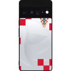 Google Pixel 6 Pro Case Hülle - Silikon schwarz Kroatien 2022 personalisierbares Fussballtrikot