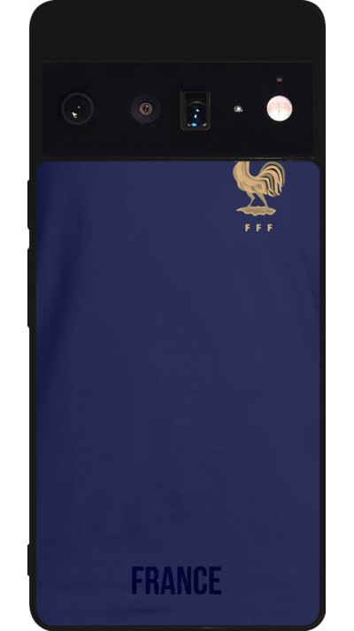 Google Pixel 6 Pro Case Hülle - Silikon schwarz Frankreich 2022 personalisierbares Fussballtrikot