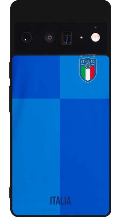 Google Pixel 6 Pro Case Hülle - Silikon schwarz Italien 2022 personalisierbares Fußballtrikot