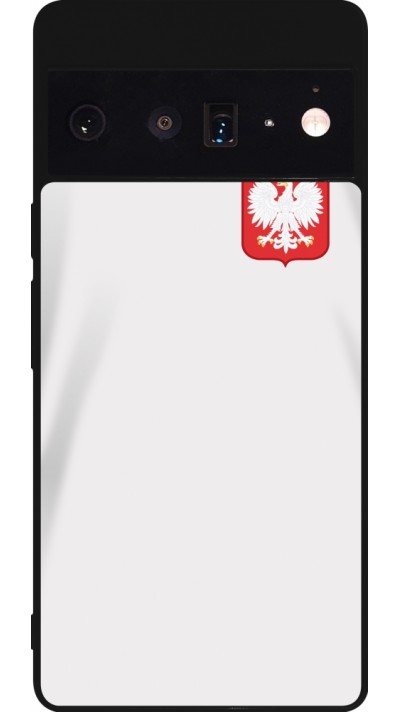 Google Pixel 6 Pro Case Hülle - Silikon schwarz Polen 2022 personalisierbares Fussballtrikot