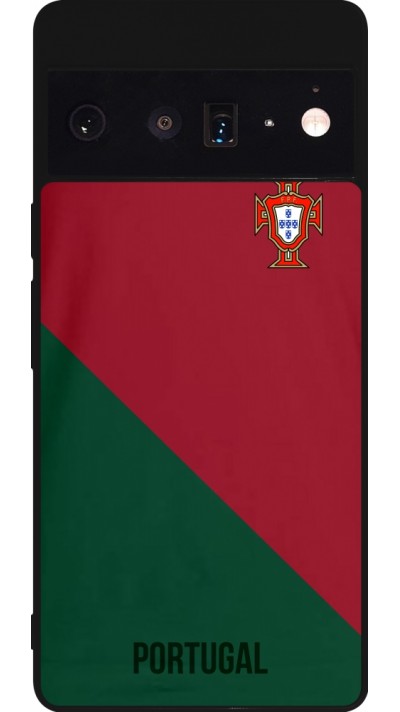 Google Pixel 6 Pro Case Hülle - Silikon schwarz Fussballtrikot Portugal2022