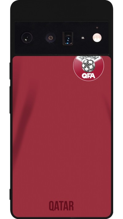 Google Pixel 6 Pro Case Hülle - Silikon schwarz Katar 2022 personalisierbares Fussballtrikot