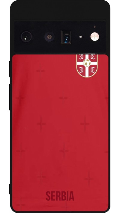 Google Pixel 6 Pro Case Hülle - Silikon schwarz Serbien 2022 personalisierbares Fussballtrikot