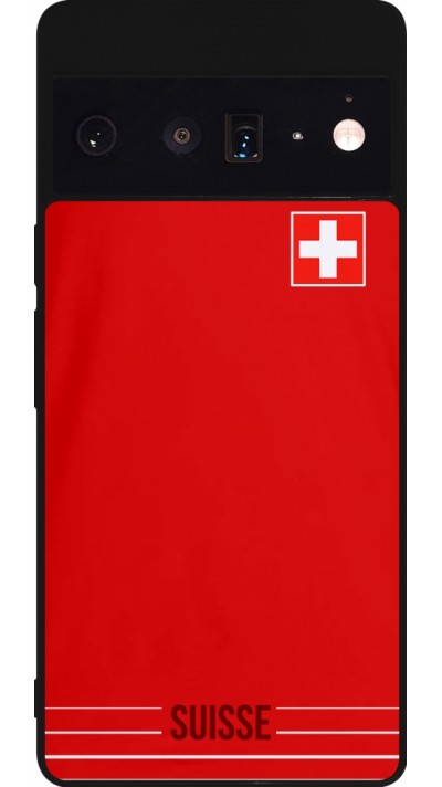 Google Pixel 6 Pro Case Hülle - Silikon schwarz Football shirt Switzerland 2022