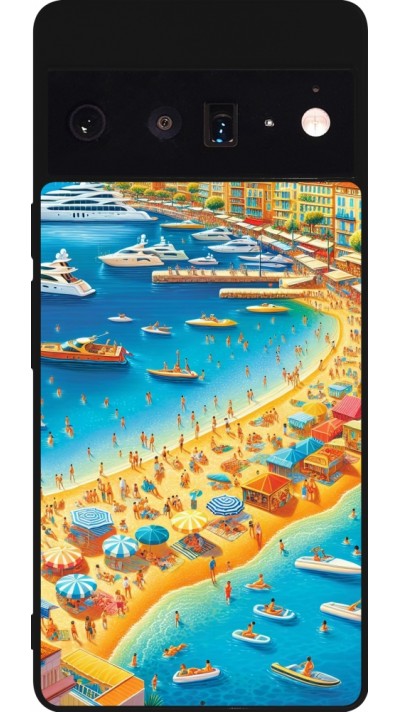 Google Pixel 6 Pro Case Hülle - Silikon schwarz French Riviera People