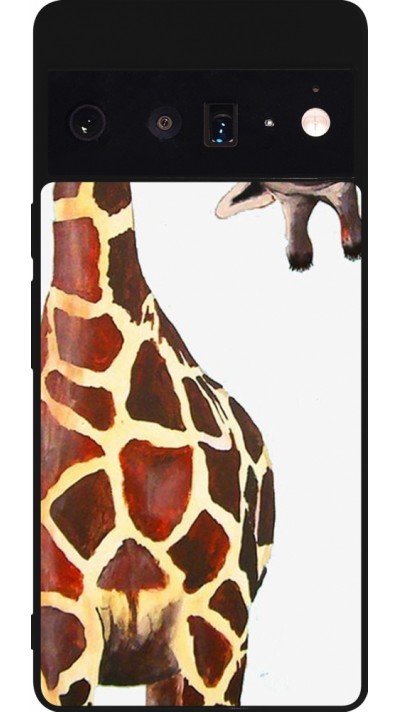 Google Pixel 6 Pro Case Hülle - Silikon schwarz Giraffe Fit